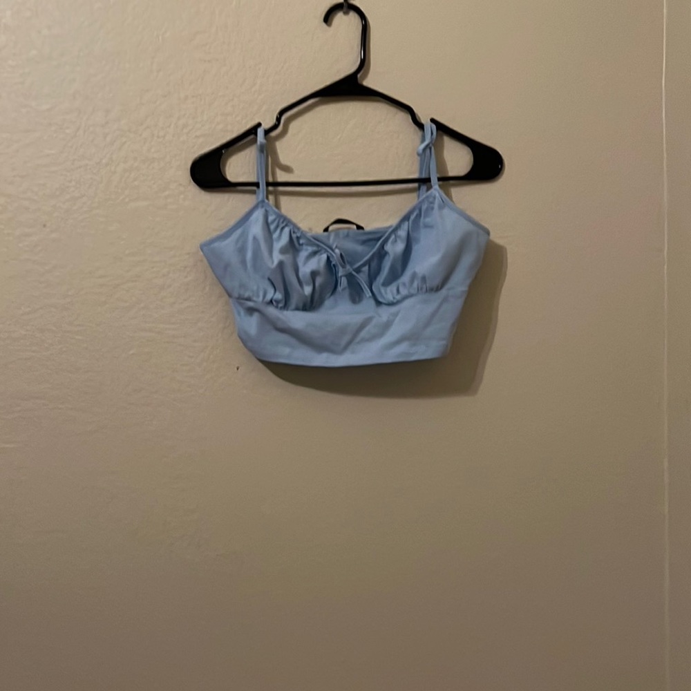 Light blue crop top